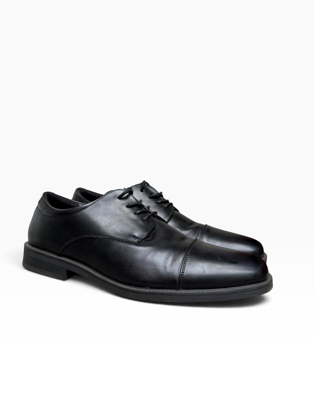 Croft & Barrow Classic Black Cap Toe Derby Dress Shoes Size 9.5